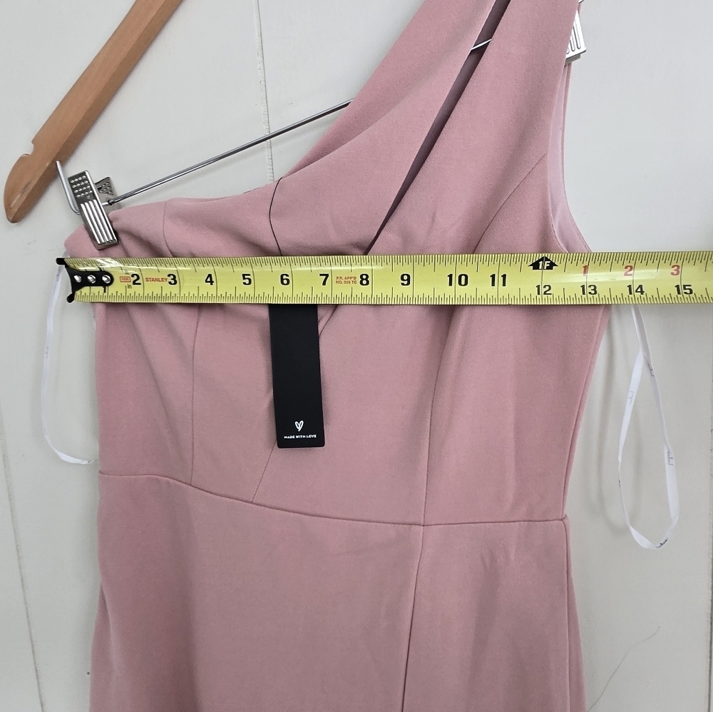 NWT Lulu's Pink One-Shoulder Midi Dress-Size S - Picture 5 of 9